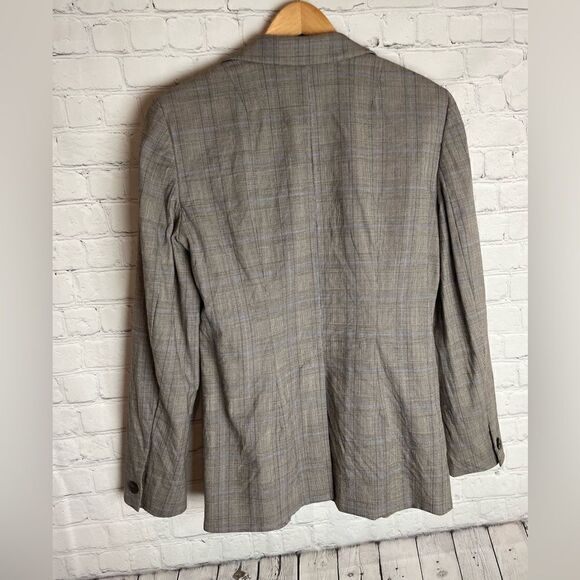 DKNY Double -Breasted Blazer Gray/Brown Wool Size 10 - Picture 14 of 14